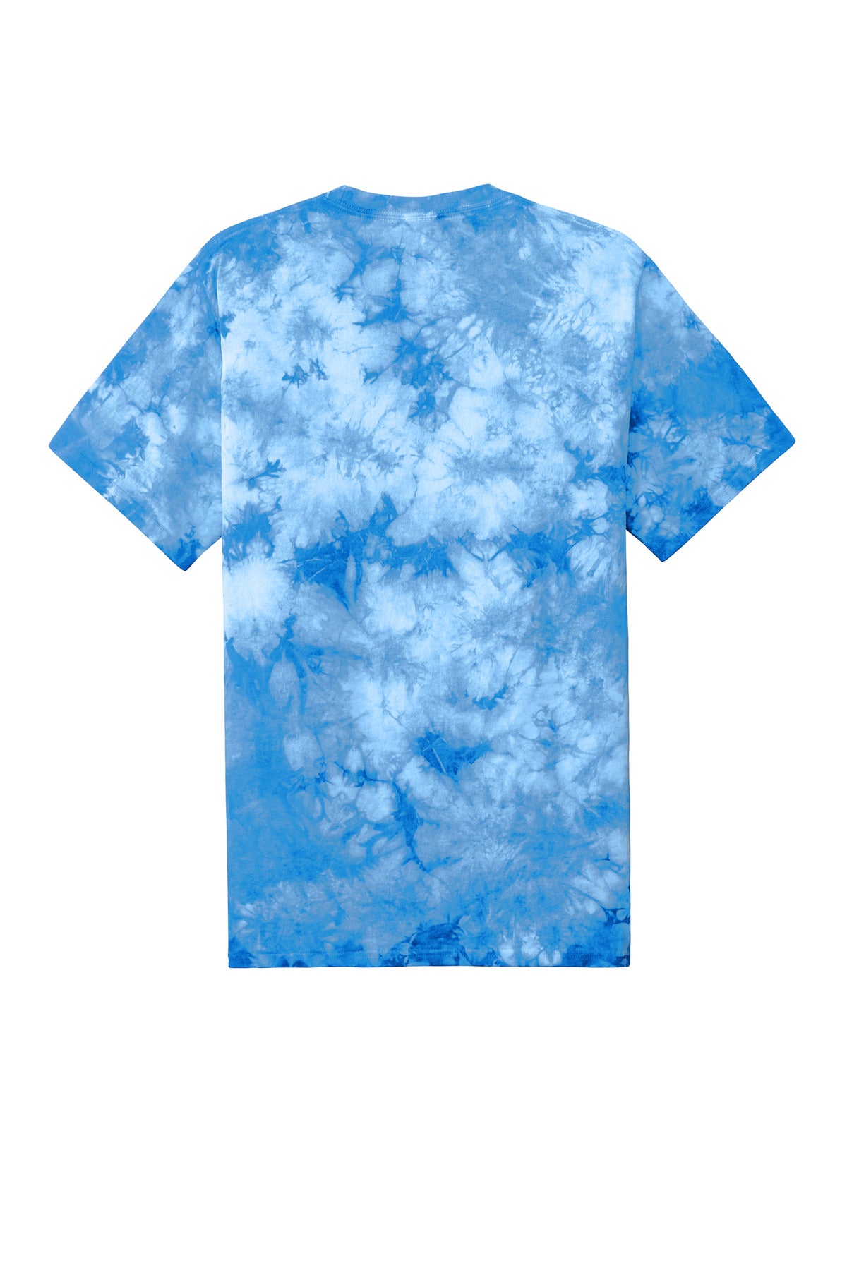 Rear View of Sky Blue Port & Company Crystal Tie-Dye Tee PC145