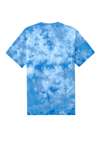 Rear View of Sky Blue Port & Company Crystal Tie-Dye Tee PC145