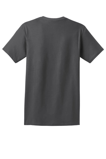 Rear View of Smoke Gray Hanes - Authentic 100% Cotton T-Shirt with Pocket. 5590
