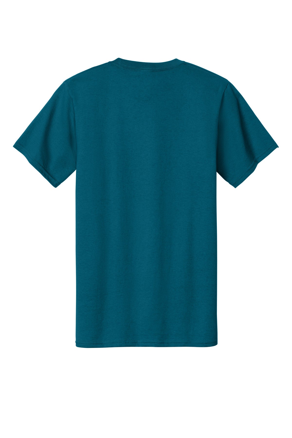 Rear View of Teal Port & Company Tall Essential Tee. PC61T