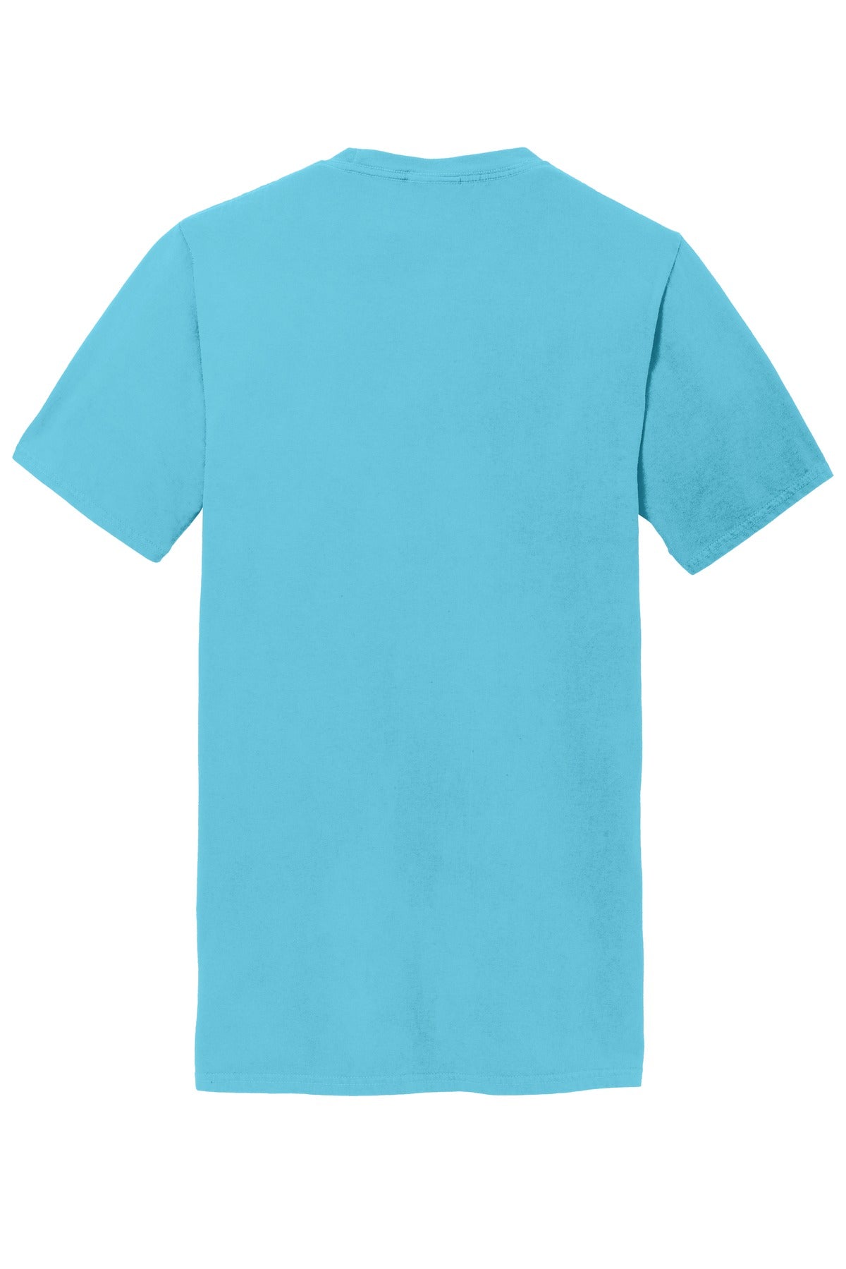 Rear View of Tidal Wave Port & Company Beach Wash Garment-Dyed Pocket Tee. PC099P