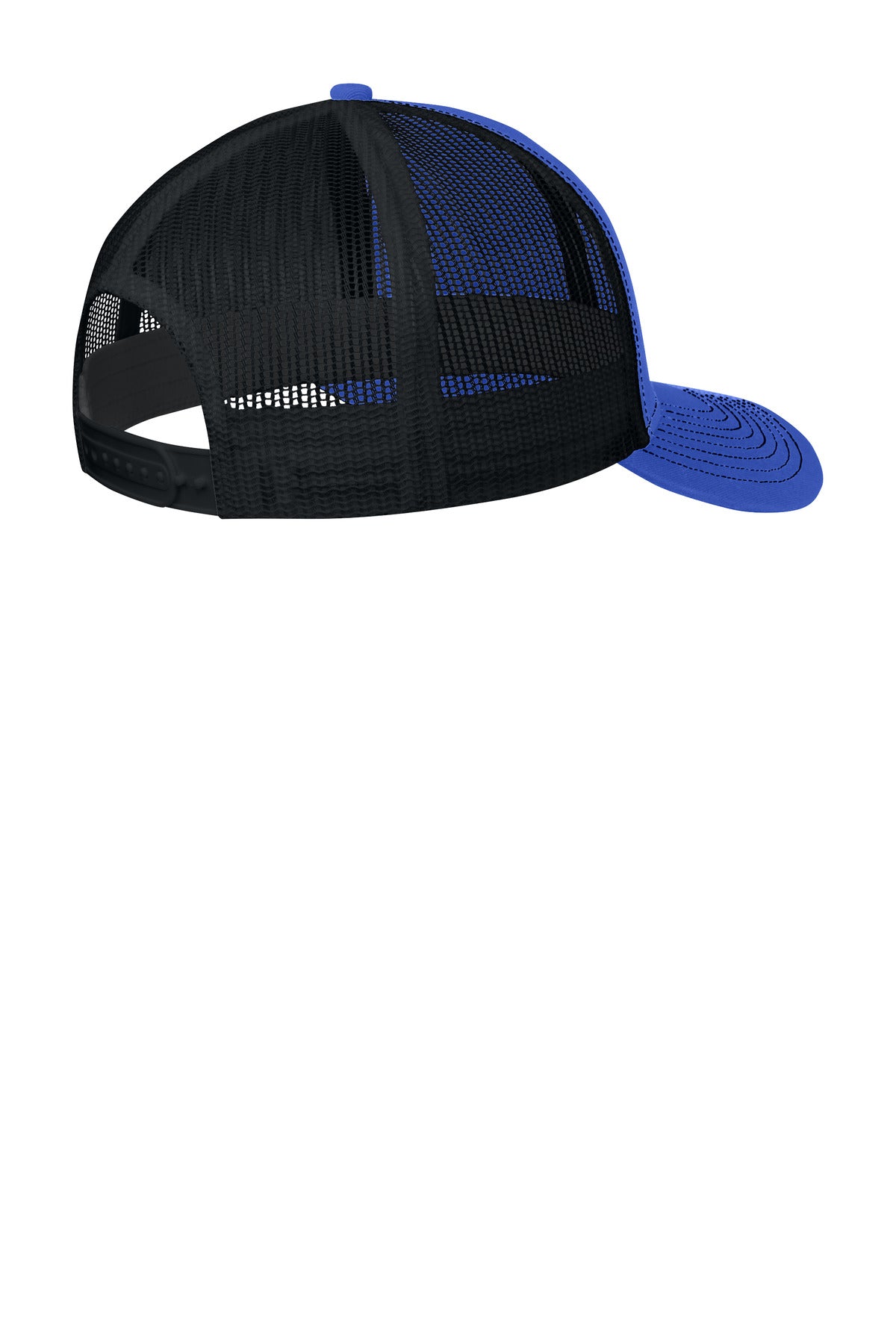 Rear View of TRoyal/Bk Port Authority Snapback Trucker Cap. C112