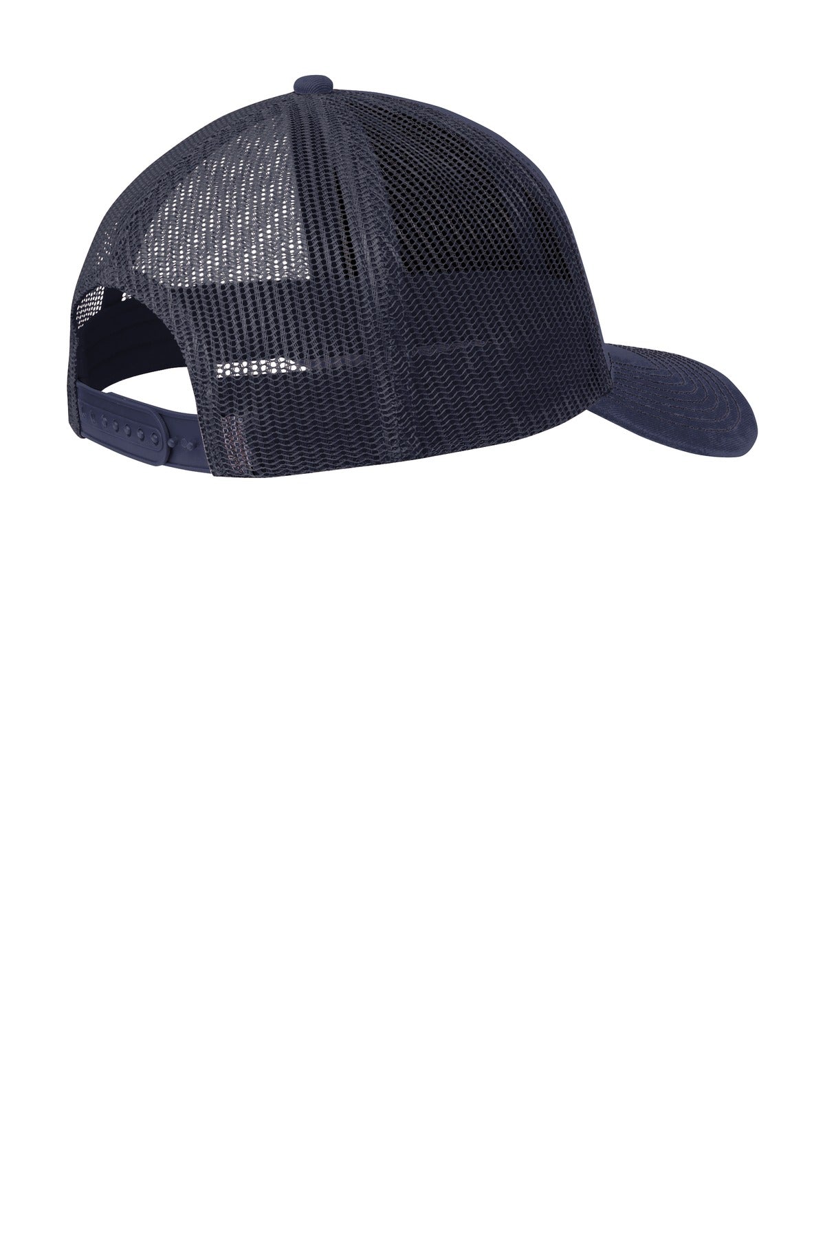 Rear View of True Navy Port Authority Snapback Trucker Cap. C112