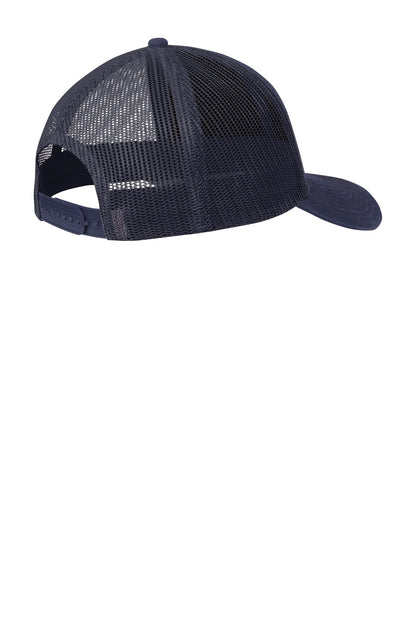 Rear View of True Navy Port Authority Snapback Trucker Cap. C112