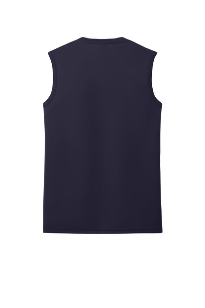 Rear View of TrueNavy Port & Company Performance Sleeveless Tee PC380SL