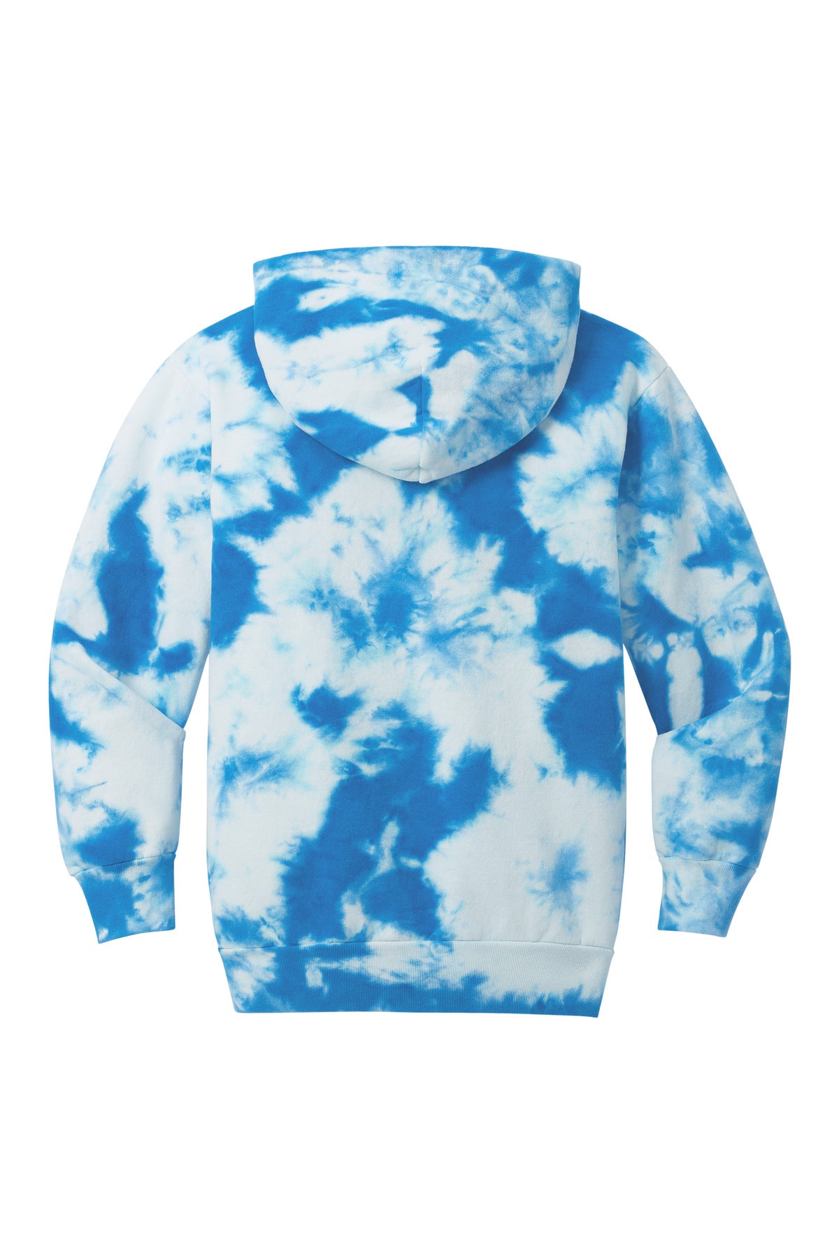 Rear View of TrueRoyal Port & Company Youth Crystal Tie-Dye Pullover Hoodie PC144Y