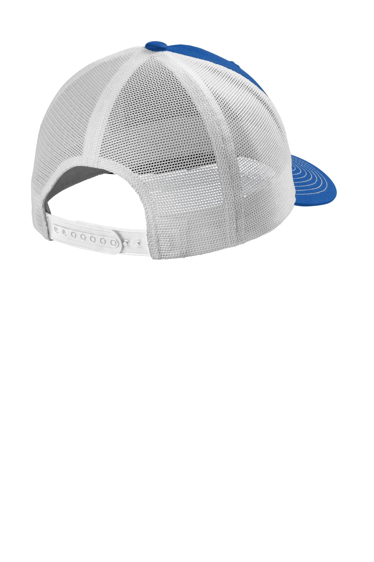 Rear View of TRy/White Port Authority Eco Snapback Trucker Cap C112ECO