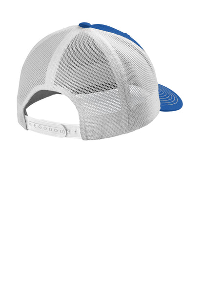 Rear View of TRy/White Port Authority Eco Snapback Trucker Cap C112ECO
