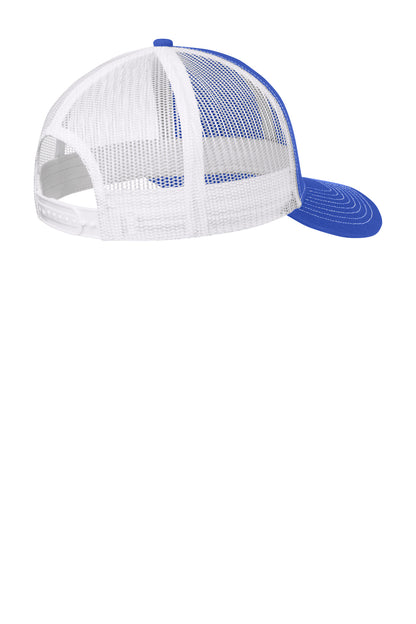 Rear View of TRy/White Port Authority Snapback Trucker Cap. C112