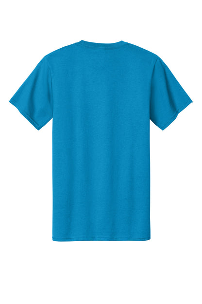 Rear View of Turquoise Port & Company Tall Essential Tee. PC61T