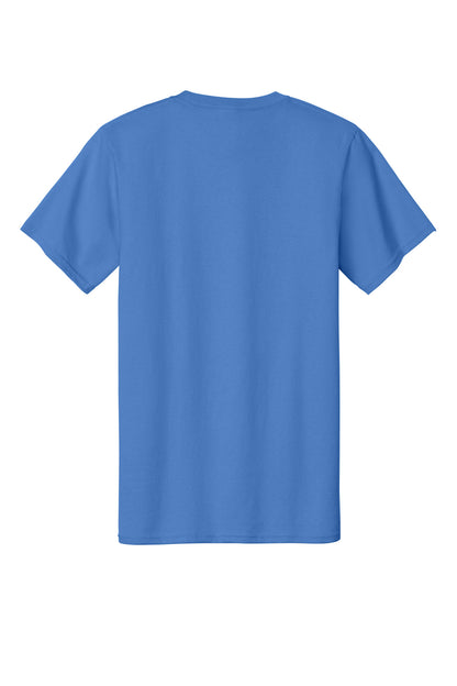 Rear View of Ultramarine Port & Company Tall Essential Tee. PC61T