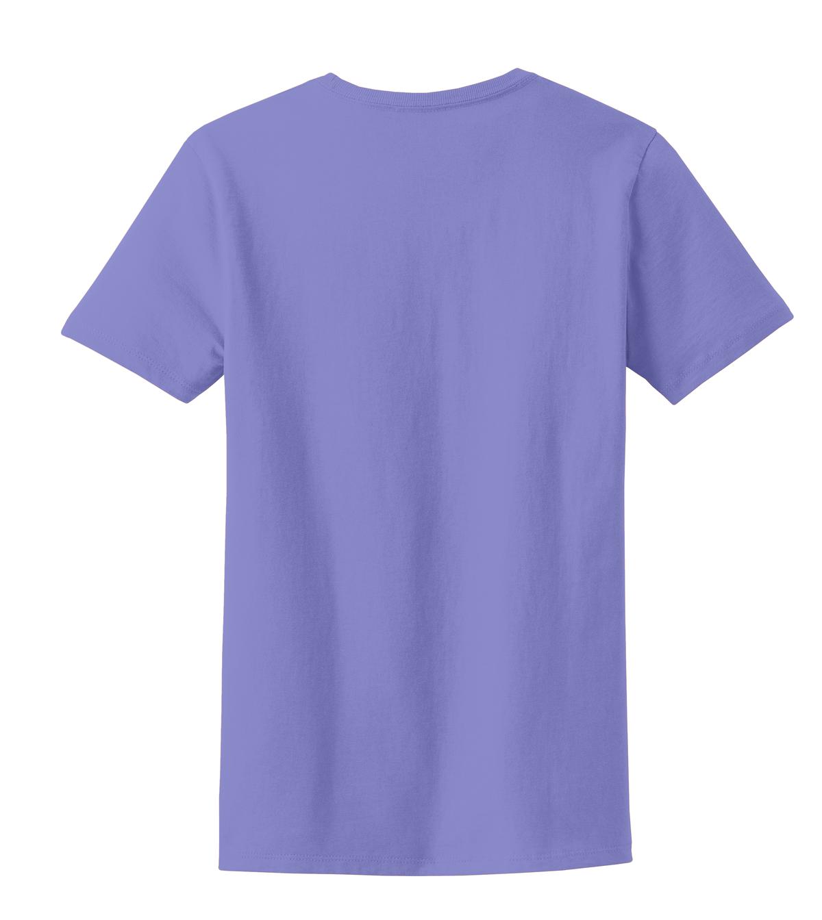 Rear View of Violet Port & Company Women's Essential Tee. LPC61