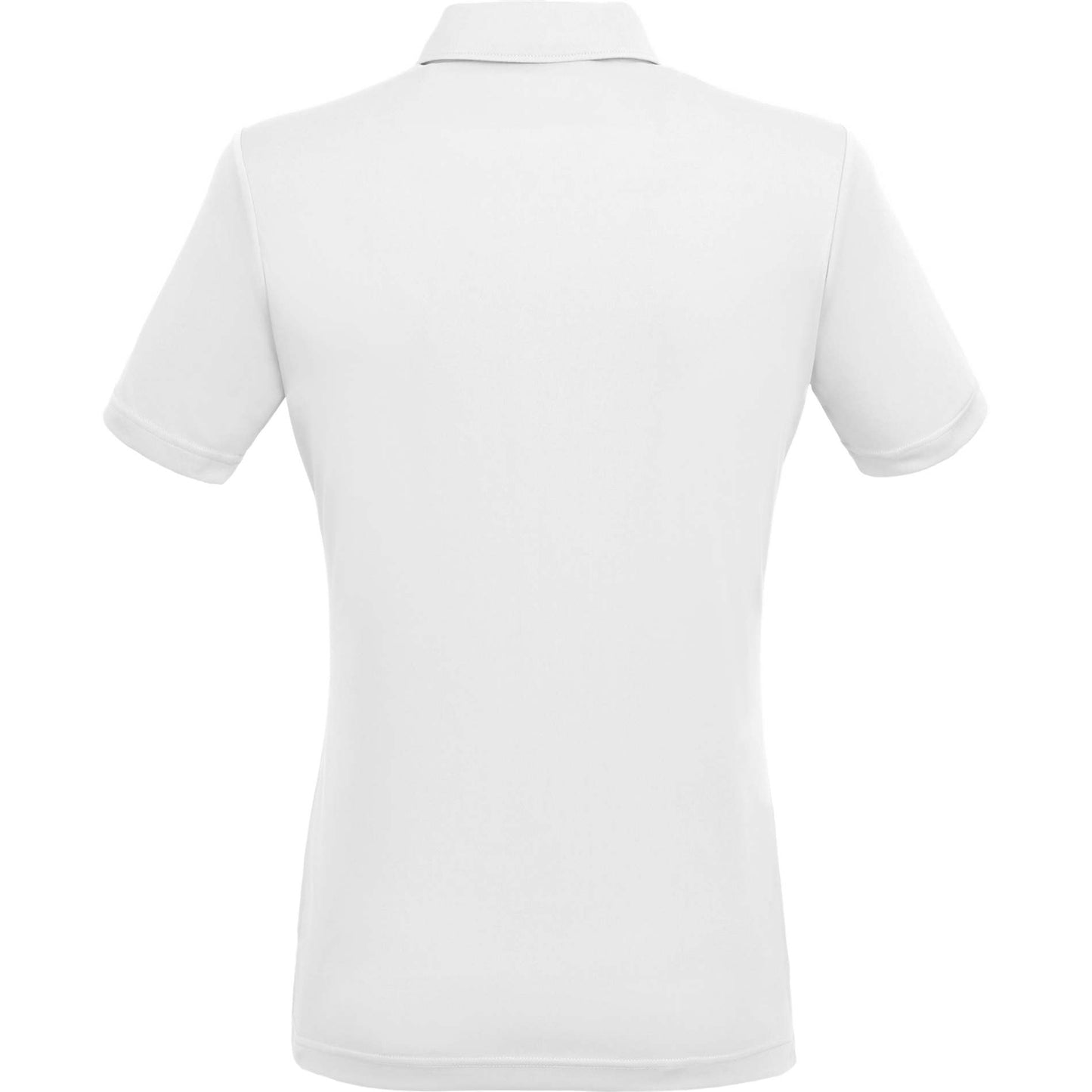 Rear View of White DARA SS Polo - Women's plain