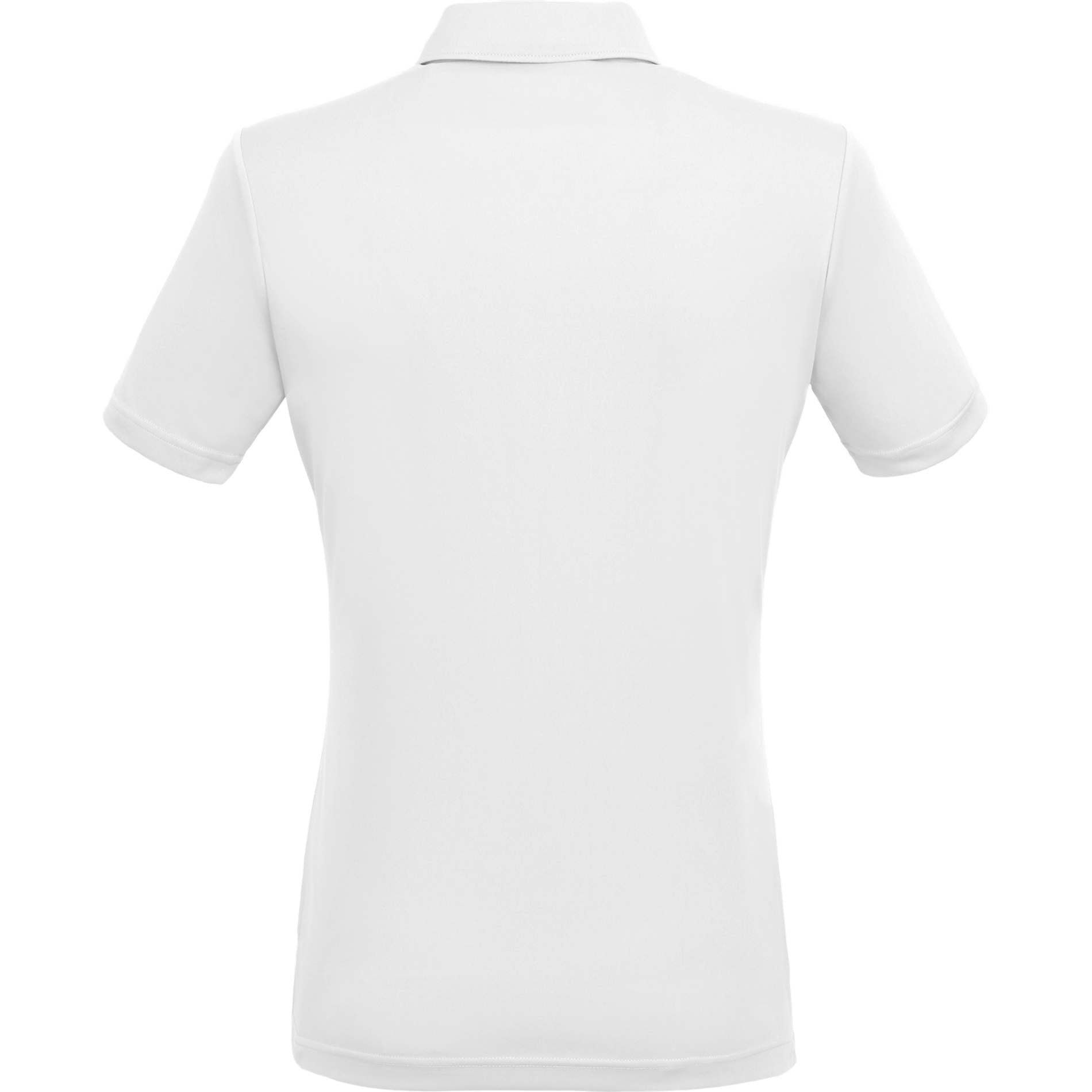 Rear View of White DARA SS Polo - Women's plain