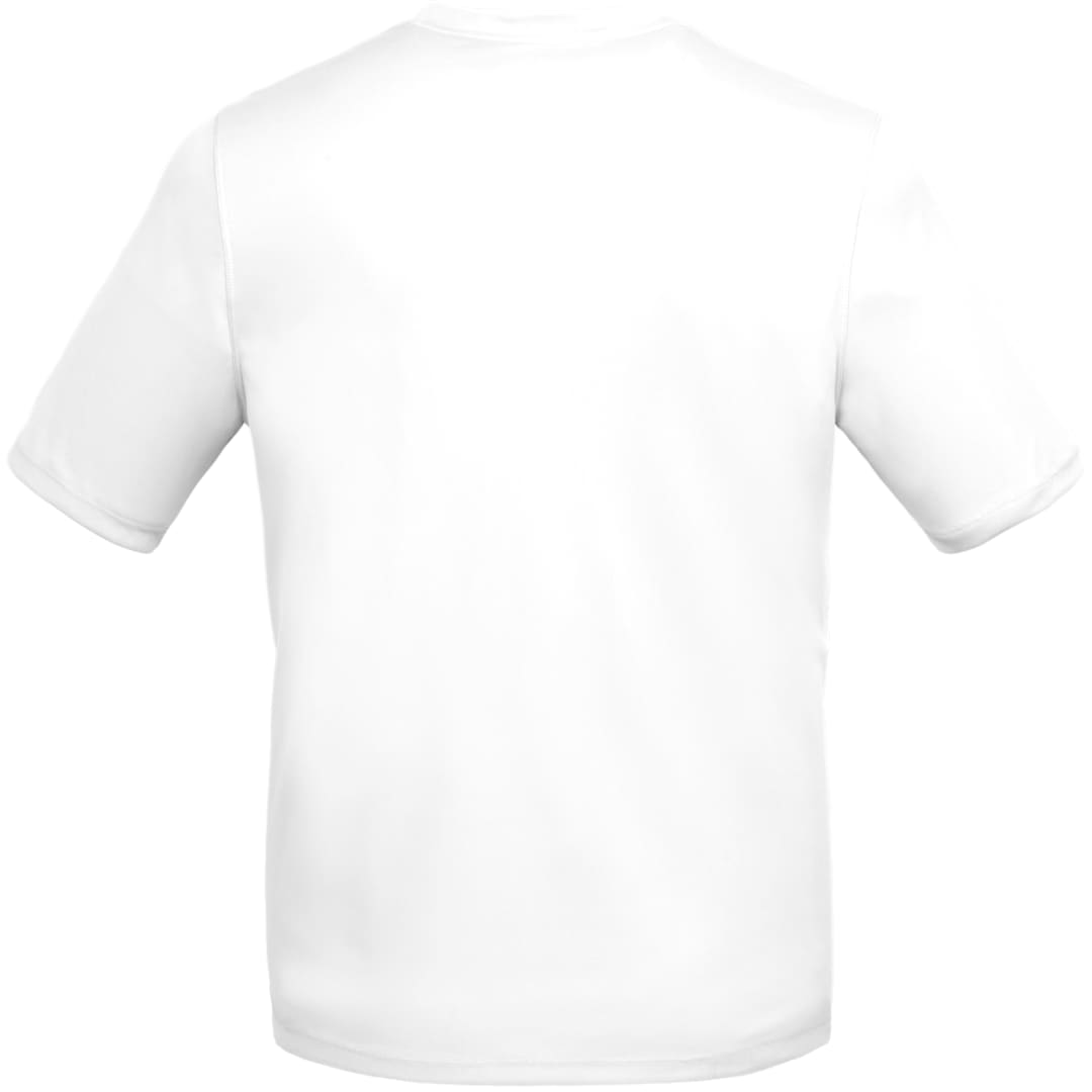 Rear View of White DARA SS Tech Tee - Men's plain