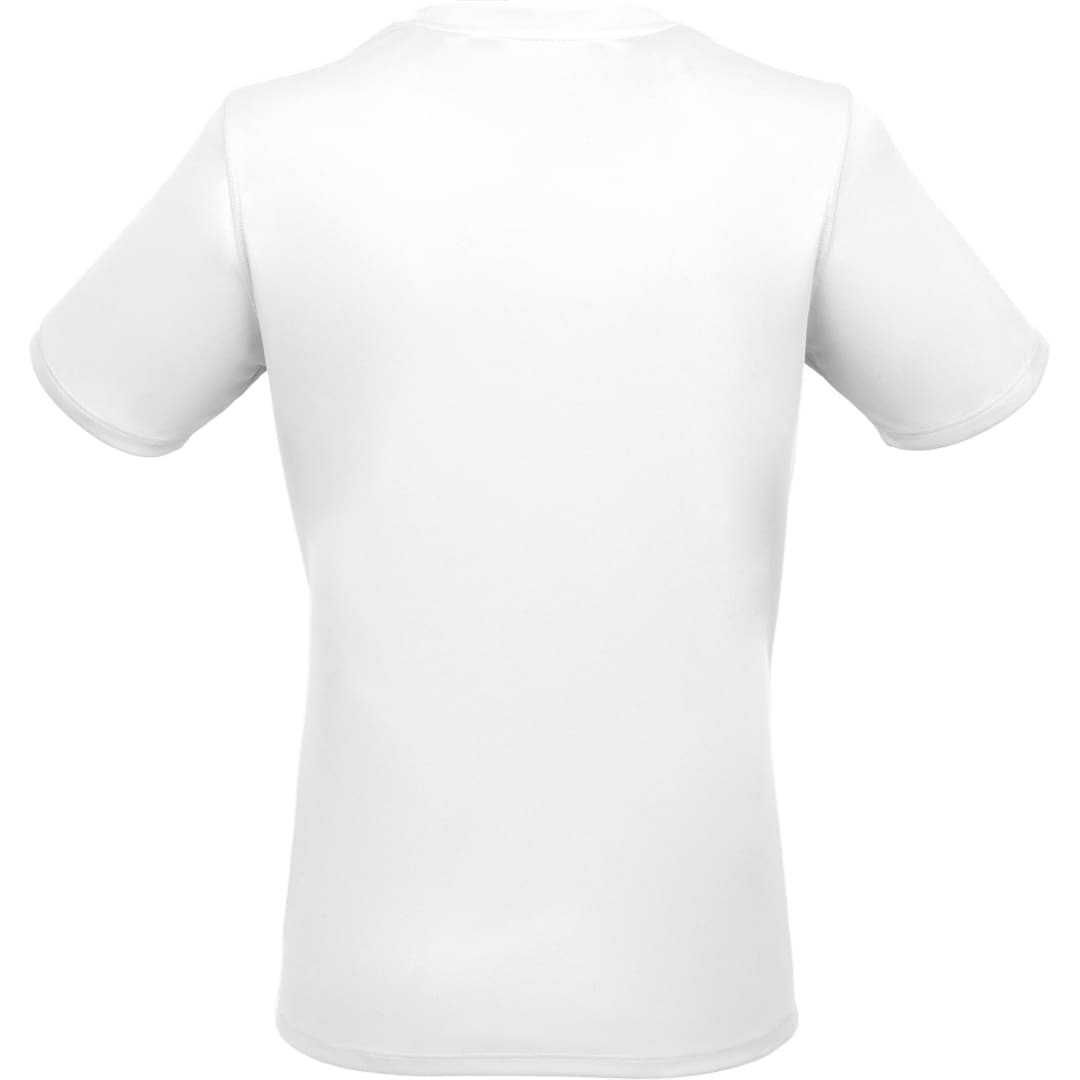 Rear View of White DARA SS Tech Tee - Women's plain
