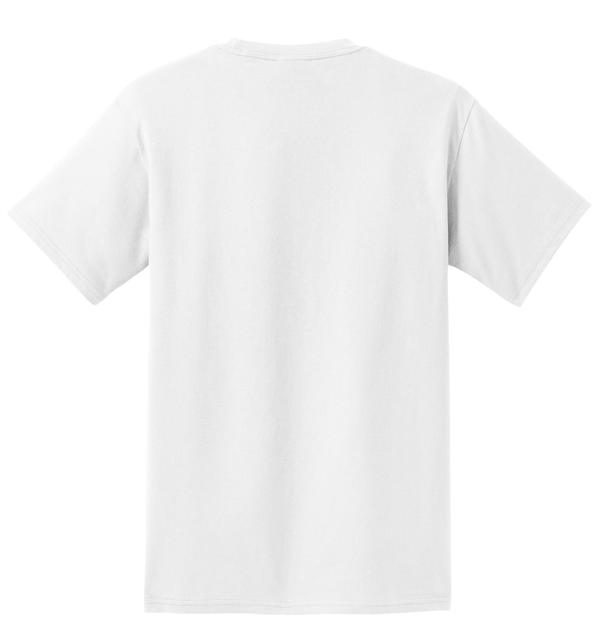 Rear View of White Port & Company - Tall Essential Pocket Tee. PC61PT