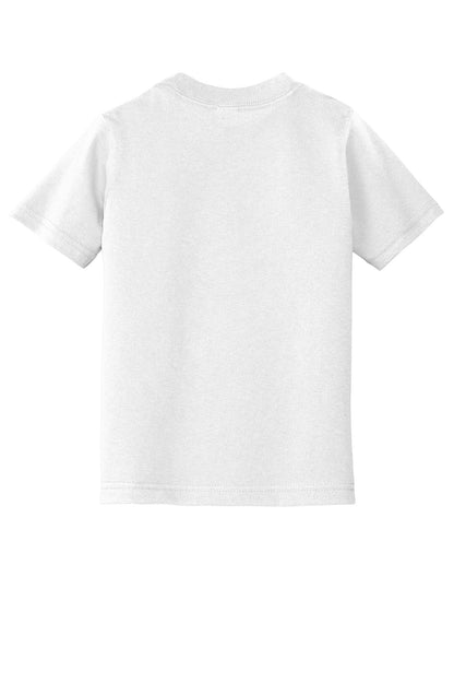 Rear View of White Port & Company Toddler Core Cotton Tee. CAR54T