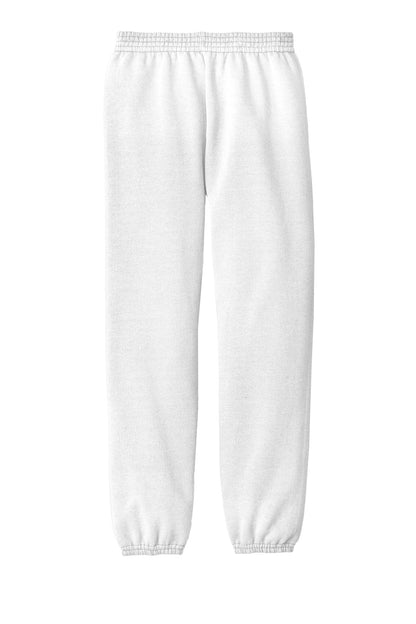 Rear View of White Port & Company - Youth Core Fleece Sweatpant. PC90YP