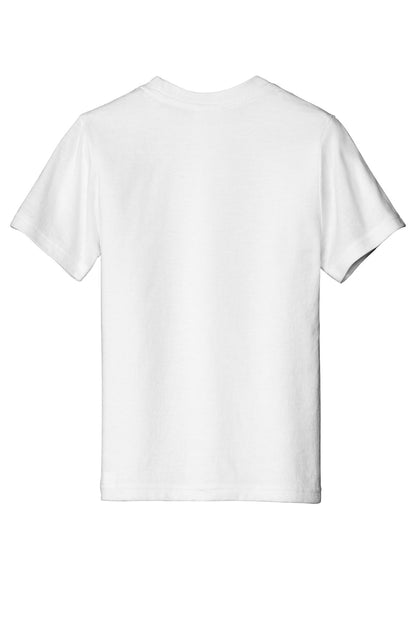 Rear View of White Port & Company Youth Tri-Blend Tee PC330Y