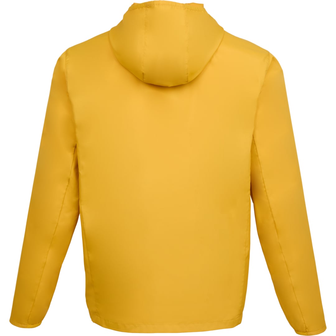 Rear View of Yellow ANETO Lightweight Packable Jacket - Men's plain