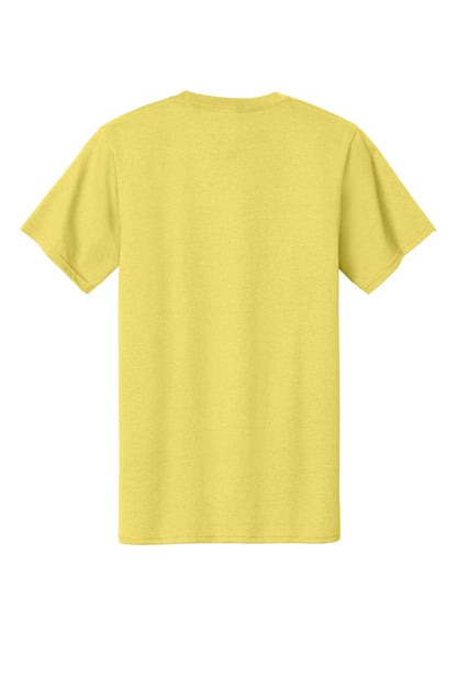 Rear View of Yellow Port & Company Tall Essential Tee. PC61T
