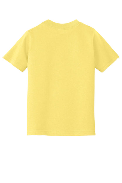 Rear View of Yellow Port & Company Toddler Core Cotton Tee. CAR54T