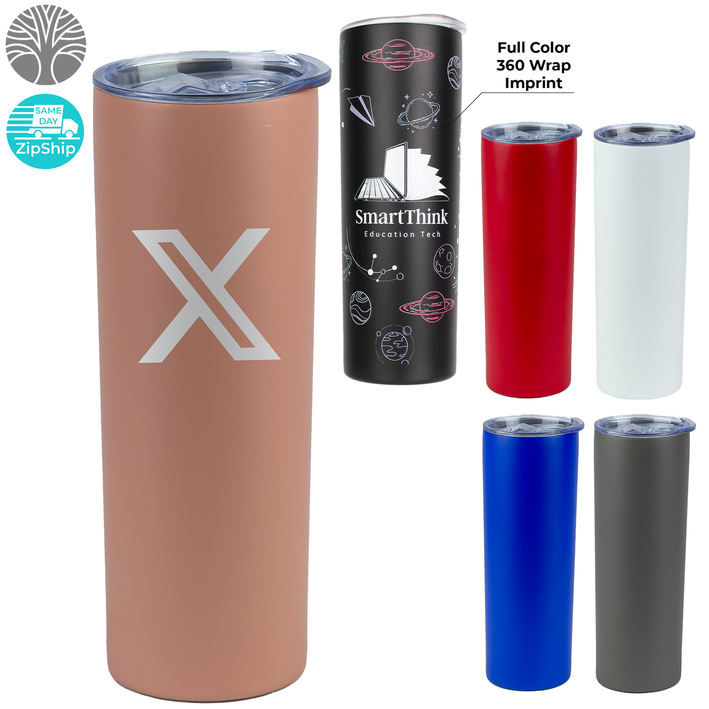 Black Recycled 20 oz. Double-Wall Stainless Steel Tumbler