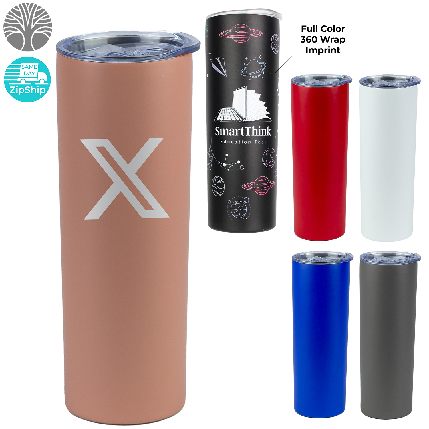 Black Recycled 20 oz. Double-Wall Stainless Steel Tumbler