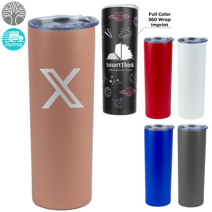 Black Recycled 20 oz. Double-Wall Stainless Steel Tumbler