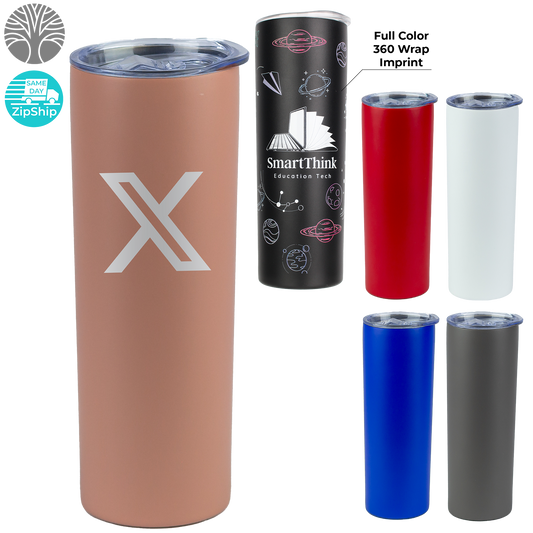 Black Recycled 20 oz. Double-Wall Stainless Steel Tumbler