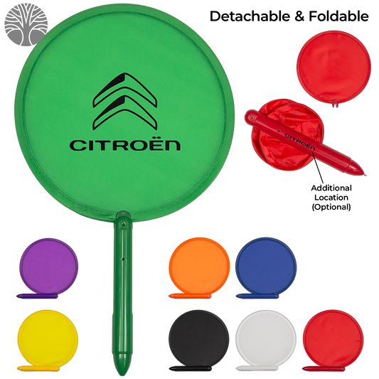 Black Recycled 3-in-1 Hand Fan Pen