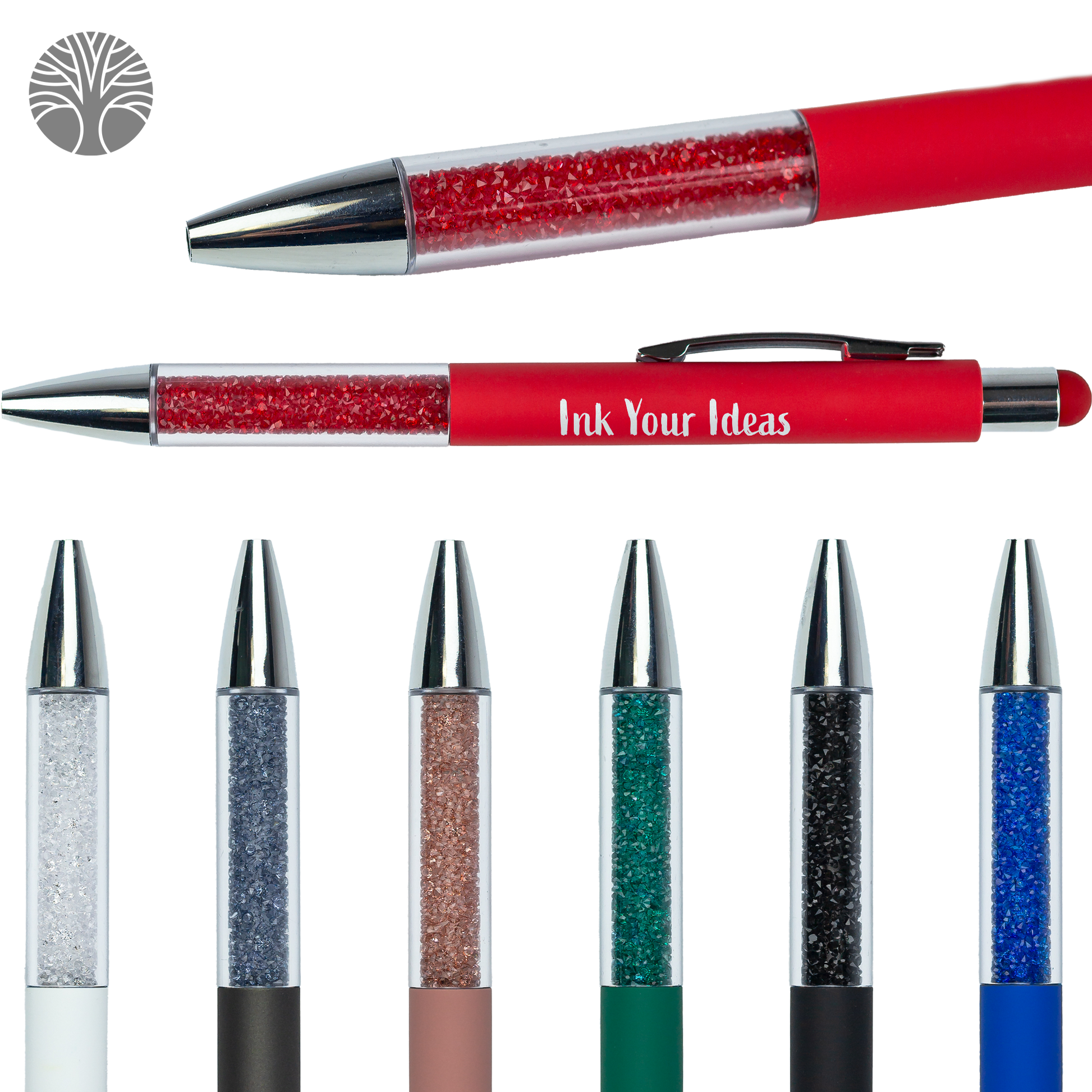 Black Recycled Glitter Grip Stylus Pen