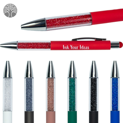 Recycled Glitter Grip Stylus Pen