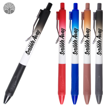 Black Recycled Ombre Pen with a Rubber Grip & Metal Clip