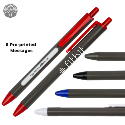 Grey Recycled Retractable Window Message Pen