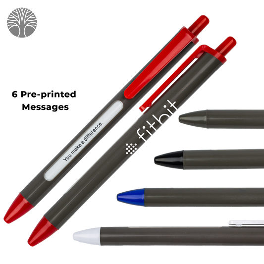 Grey Recycled Retractable Window Message Pen