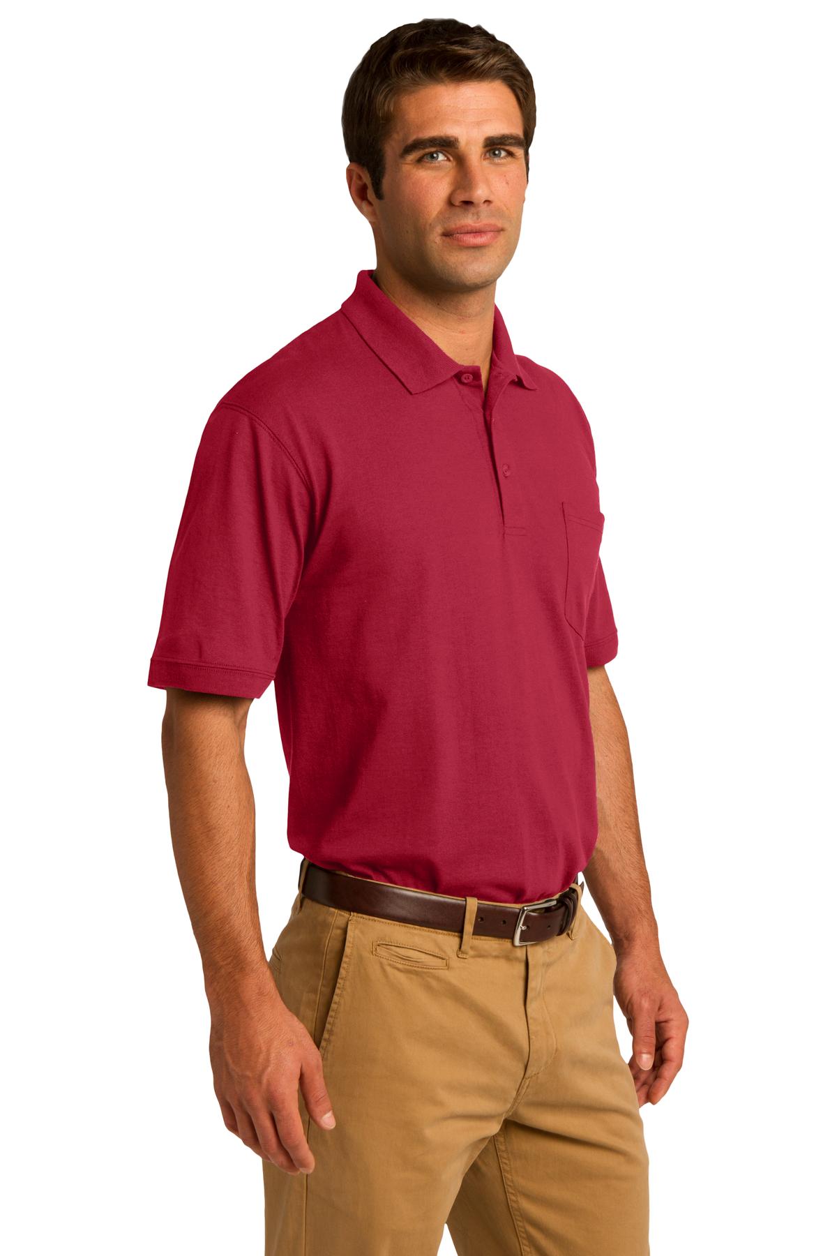 Red Port & Company Core Blend Jersey Knit Pocket Polo. KP55P
