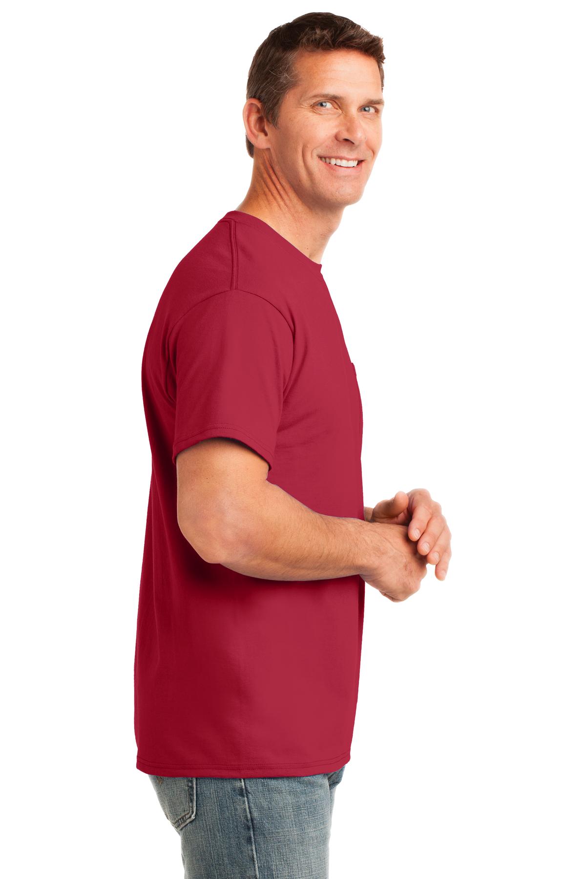 Red Port & Company Core Cotton Pocket Tee. PC54P