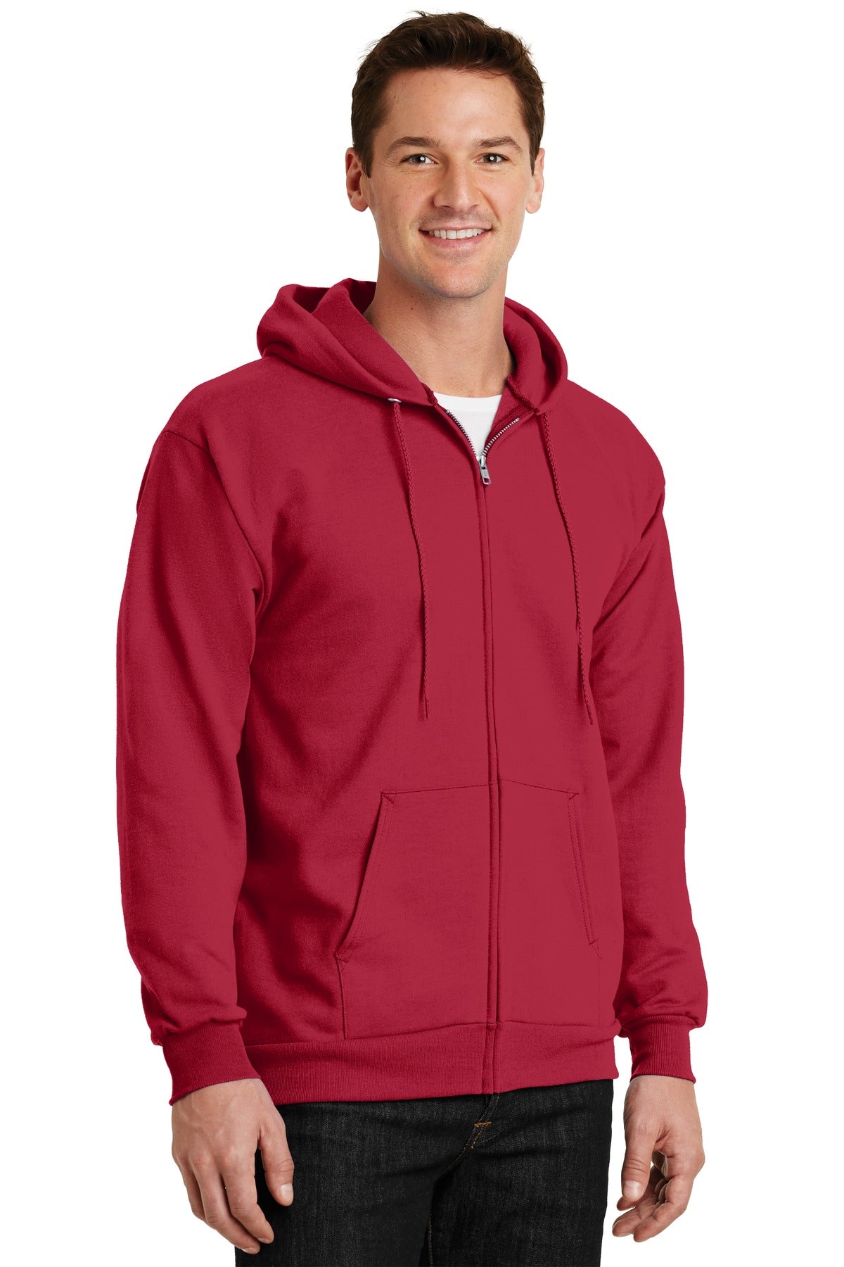 Red Port & Company Essential Fleece Full-Zip Hooded Sweatshirt. PC90ZH