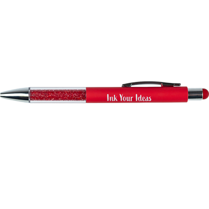 Recycled Glitter Grip Stylus Pen