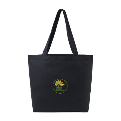Black AWARE™ Recycled Cotton Shopper Tote with Interior Zip Pocket