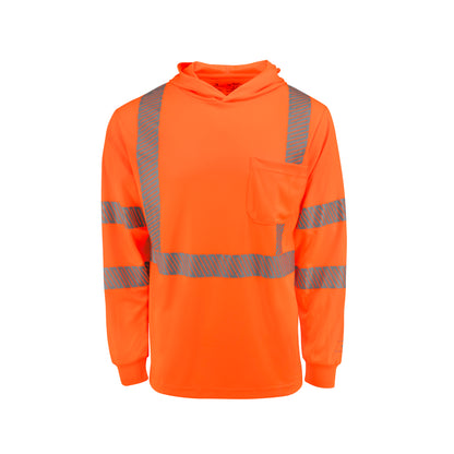 ST61-3 Hooded Type R Class 3 Mesh Long Sleeve T-Shirt - Green - Size 2X