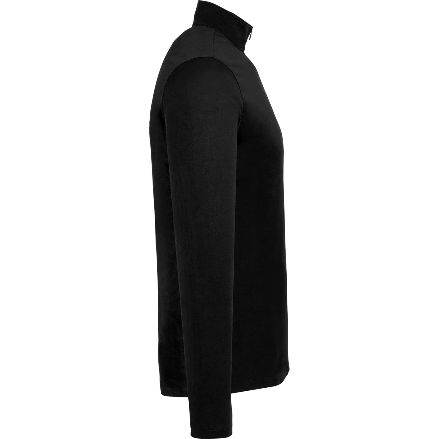 Right View of Black DARA Knit Quarter Zip - Men's plain