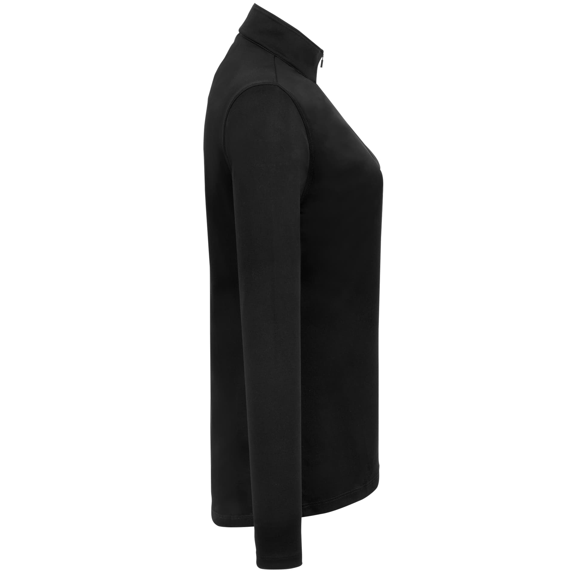 Right View of Black DARA Knit Quarter Zip - Women's plain