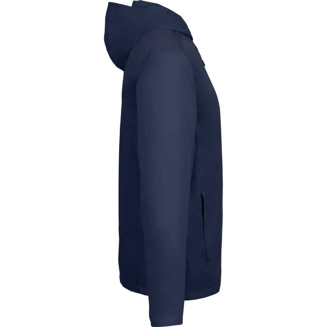 Right View of Blue ANETO Lightweight Packable Jacket - Men's plain