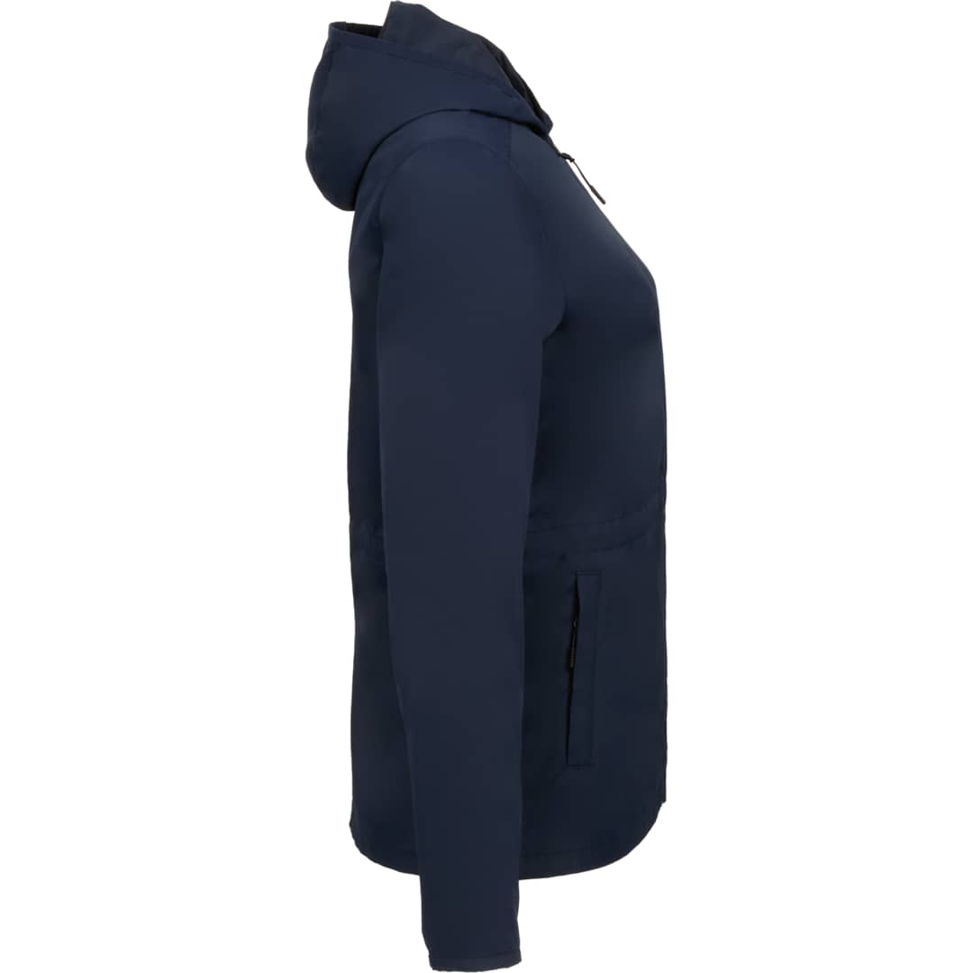 Right View of Blue ANETO Lightweight Packable Jacket - Women's plain