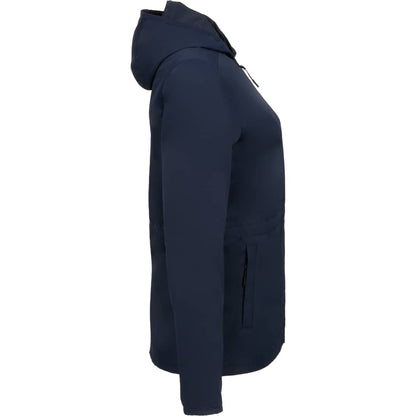 Right View of Blue ANETO Lightweight Packable Jacket - Women's plain