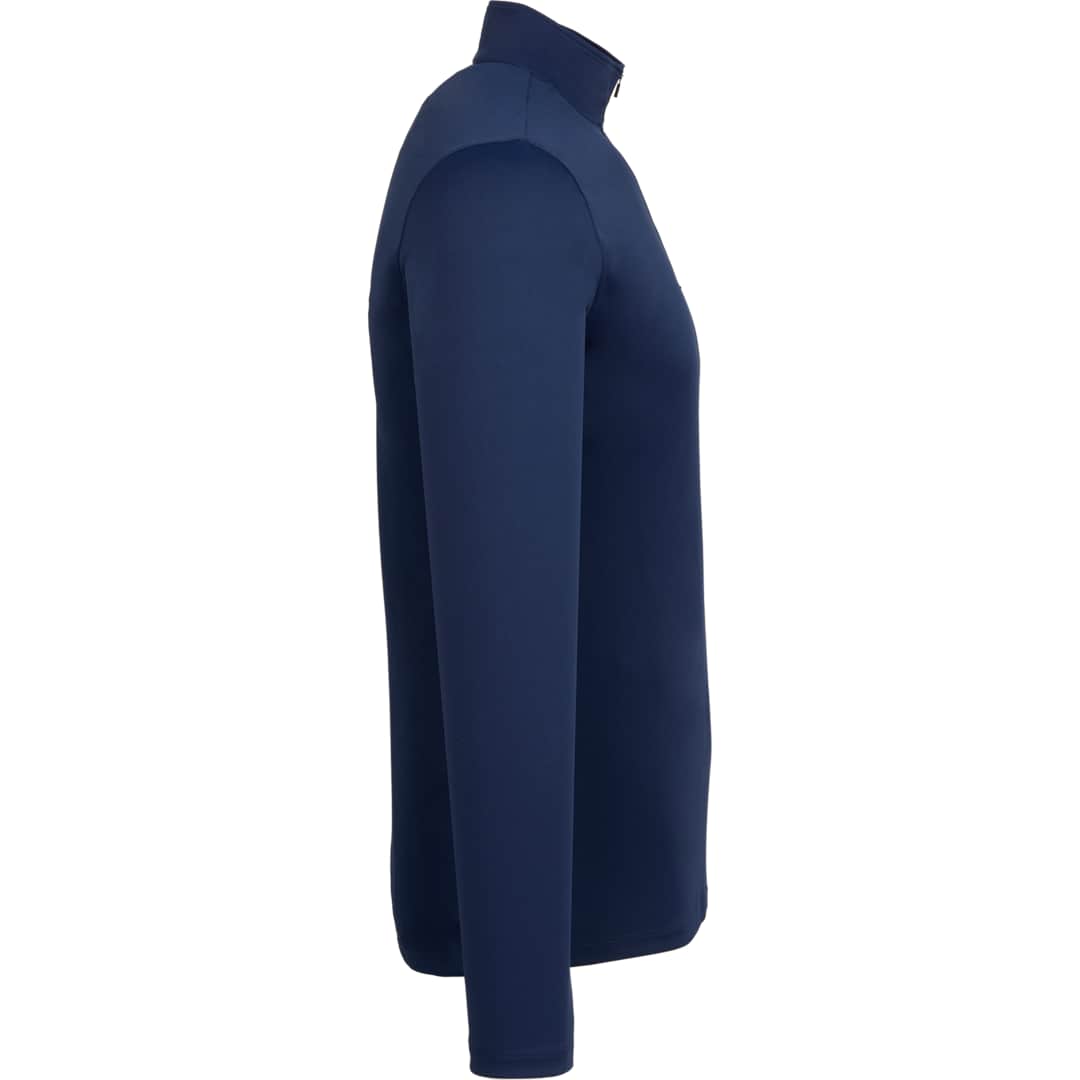 Right View of Blue DARA Knit Quarter Zip - Men's plain