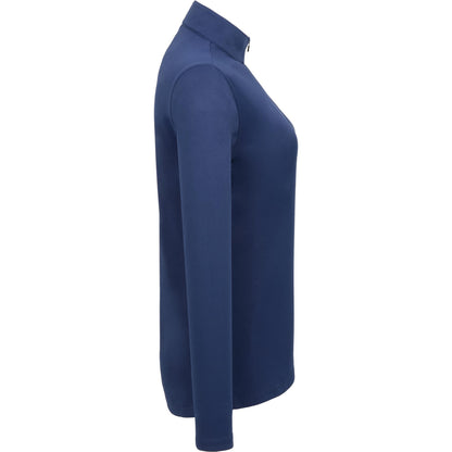 Right View of Blue DARA Knit Quarter Zip - Women's plain